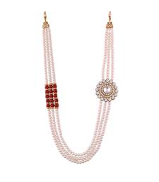 White beaded_jewellery Yellow Gold Alloy   Necklace