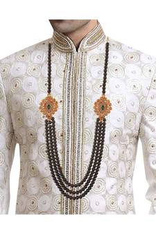 Green beaded_jewellery Yellow Gold Alloy   Necklace