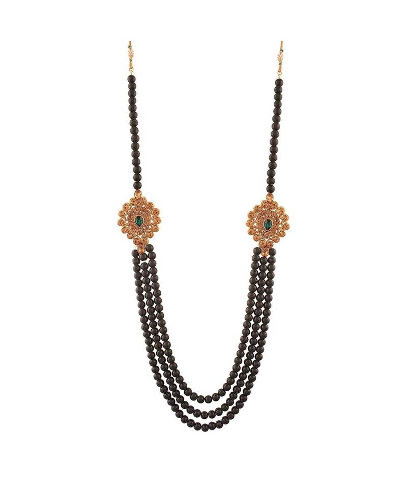 Green beaded_jewellery Yellow Gold Alloy   Necklace