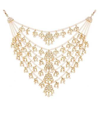 White beaded_jewellery Yellow Gold Alloy   Necklace 1