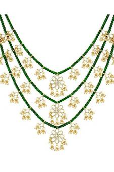 Green beaded_jewellery Yellow Gold Alloy   Necklace