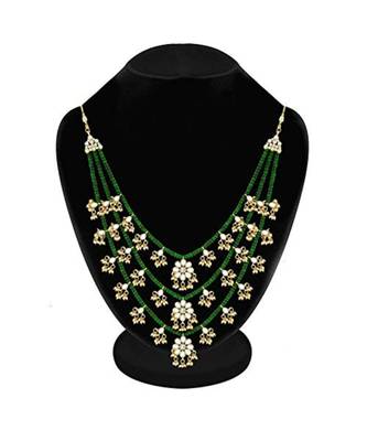 Green beaded_jewellery Yellow Gold Alloy   Necklace 2