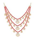 Red beaded_jewellery Yellow Gold Alloy   Necklace
