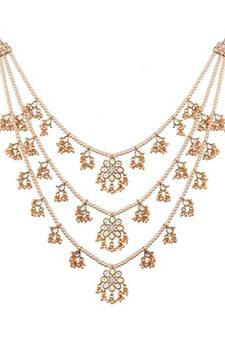 White beaded_jewellery Yellow Gold Alloy   Necklace