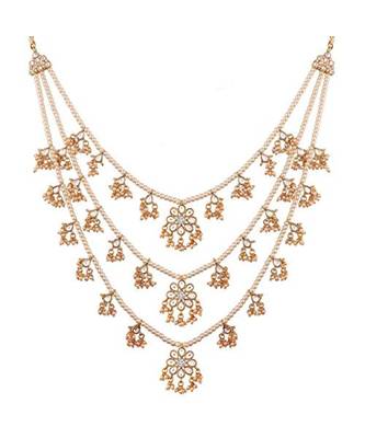 White beaded_jewellery Yellow Gold Alloy   Necklace 1