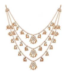 White beaded_jewellery Yellow Gold Alloy   Necklace
