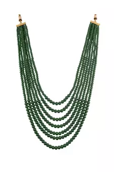 Green beaded_jewellery Yellow Gold Alloy   Necklace