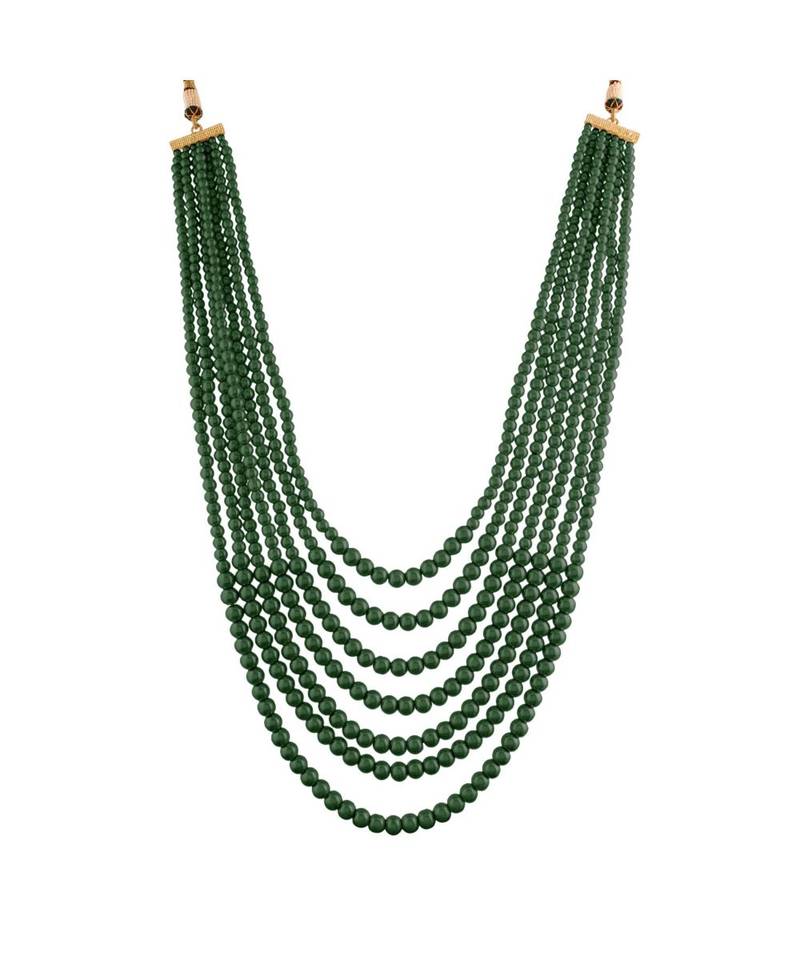 Green beaded_jewellery Yellow Gold Alloy   Necklace