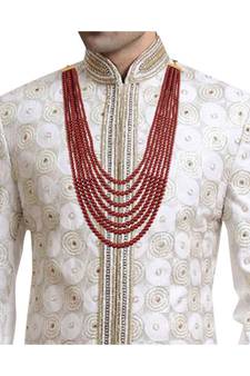Maroon beaded_jewellery Yellow Gold Alloy   Necklace