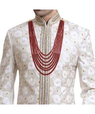 Maroon beaded_jewellery Yellow Gold Alloy   Necklace 1