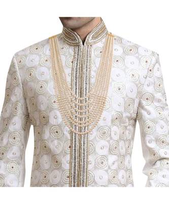 White beaded_jewellery Yellow Gold Alloy   Necklace 1
