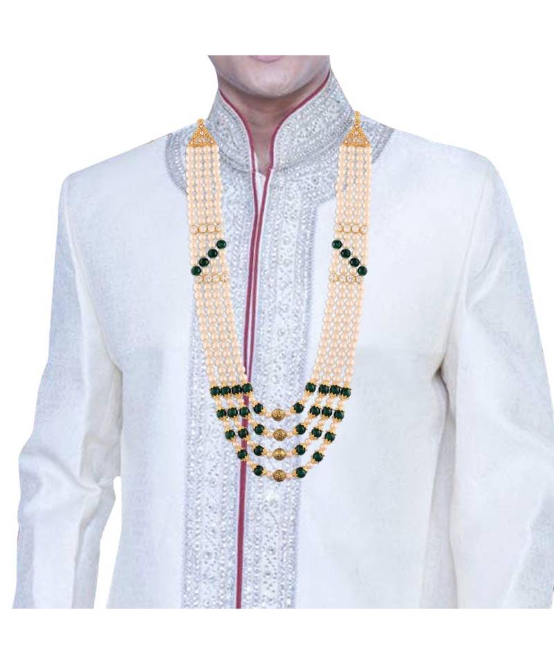 Green beaded_jewellery Yellow Gold Alloy   Necklace