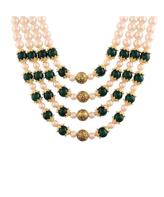 Green beaded_jewellery Yellow Gold Alloy   Necklace 3
