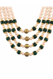 Green beaded_jewellery Yellow Gold Alloy   Necklace
