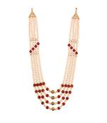 Maroon beaded_jewellery Yellow Gold Alloy   Necklace
