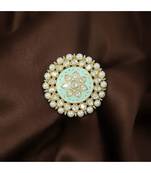 Green meenakari Yellow Gold Brass   Finger Ring