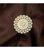 Pink meenakari Yellow Gold Brass   Finger Ring