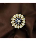 Blue meenakari Yellow Gold Brass   Finger Ring