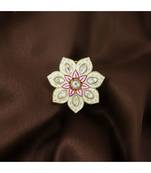 White meenakari Yellow Gold Brass   Finger Ring