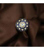 Blue meenakari Yellow Gold Brass   Finger Ring