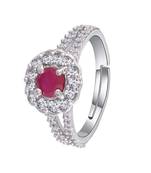 Maroon american_diamonds Rhodium Alloy   Finger Ring