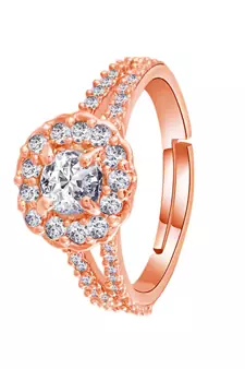 Gold american_diamonds Rose Gold Alloy   Finger Ring