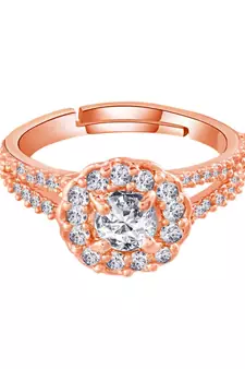 Gold american_diamonds Rose Gold Alloy   Finger Ring