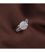 White american_diamonds Rhodium Alloy   Finger Ring