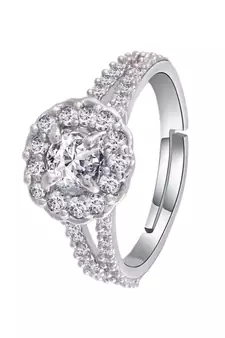 White american_diamonds Rhodium Alloy   Finger Ring