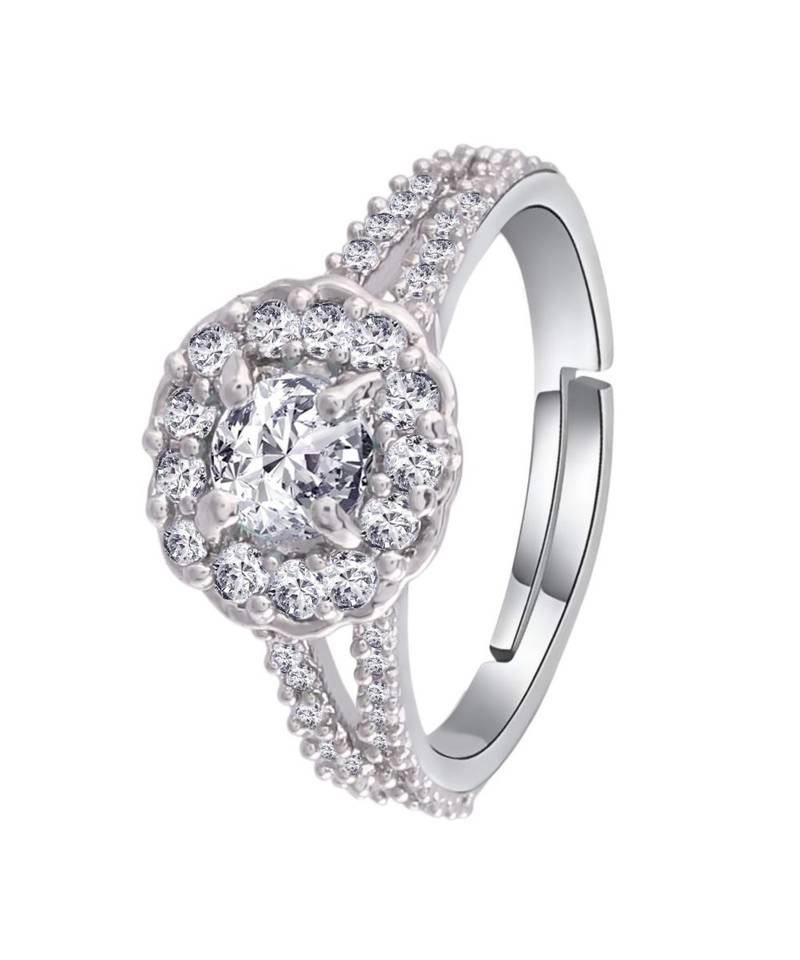 White american_diamonds Rhodium Alloy   Finger Ring