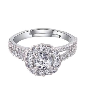 White american_diamonds Rhodium Alloy   Finger Ring 4