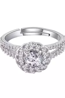 White american_diamonds Rhodium Alloy   Finger Ring