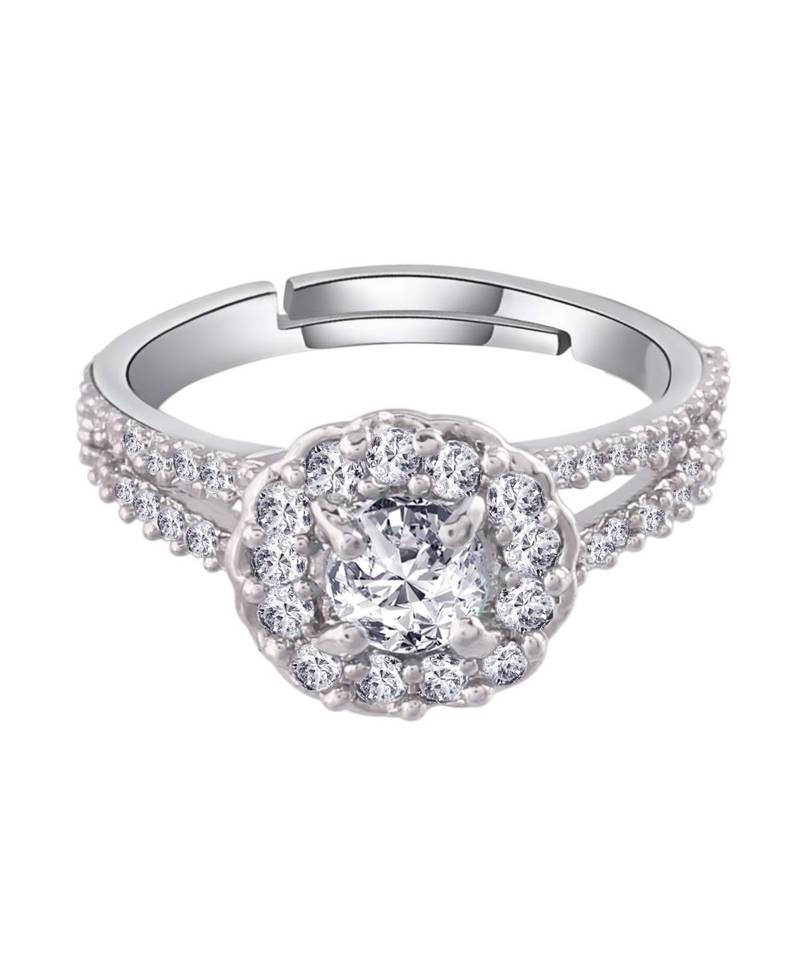 White american_diamonds Rhodium Alloy   Finger Ring
