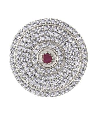 Maroon american_diamonds Rhodium Alloy   Finger Ring 2