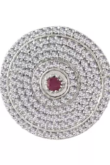 Maroon american_diamonds Rhodium Alloy   Finger Ring