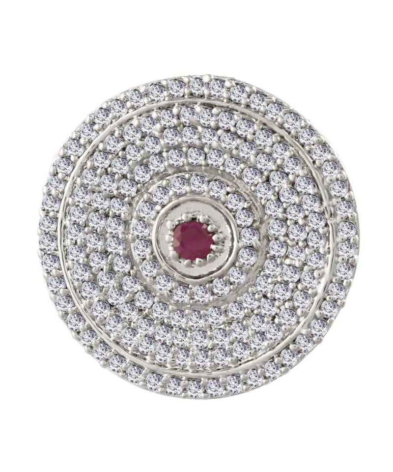 Maroon american_diamonds Rhodium Alloy   Finger Ring