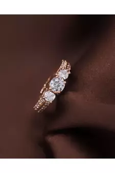 Gold american_diamonds Rose Gold Alloy   Finger Ring