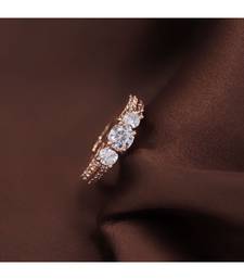 Gold american_diamonds Rose Gold Alloy   Finger Ring