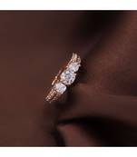 Gold american_diamonds Rose Gold Alloy   Finger Ring
