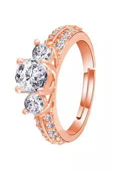 Gold american_diamonds Rose Gold Alloy   Finger Ring