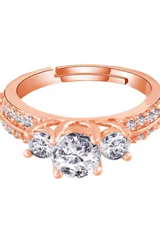 Gold american_diamonds Rose Gold Alloy   Finger Ring