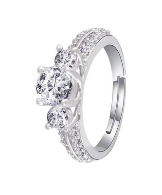 White american_diamonds Rhodium Alloy   Finger Ring 2