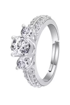 White american_diamonds Rhodium Alloy   Finger Ring