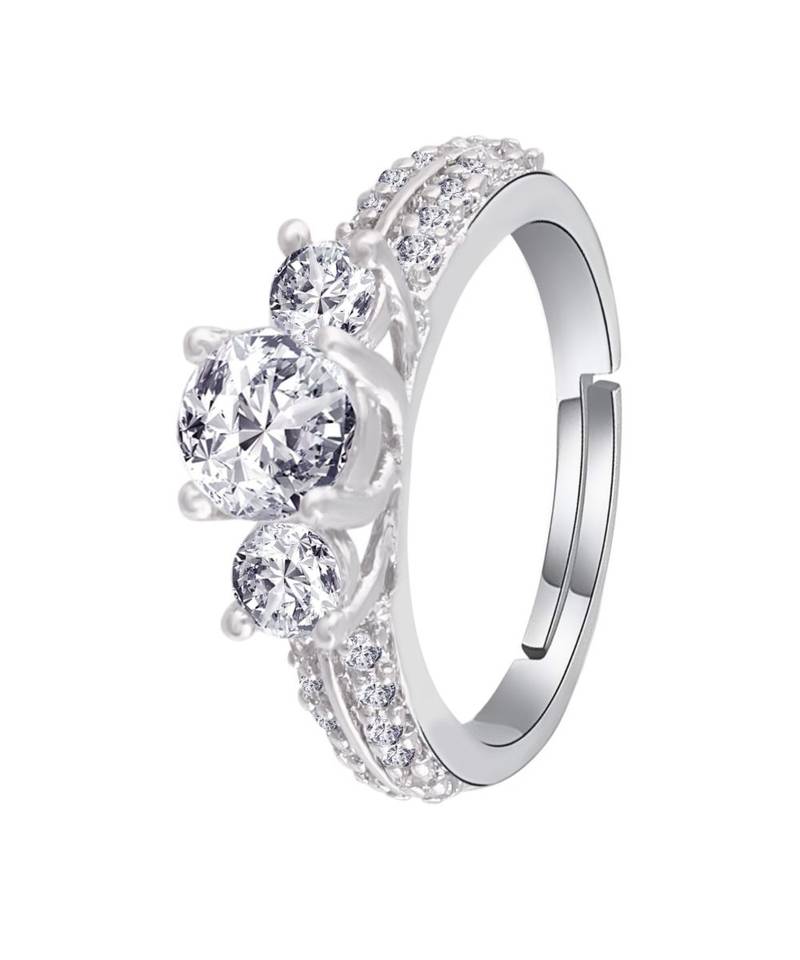 White american_diamonds Rhodium Alloy   Finger Ring
