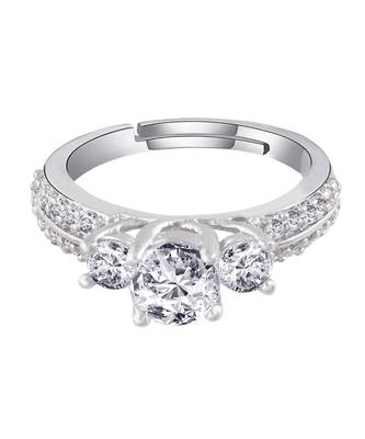 White american_diamonds Rhodium Alloy   Finger Ring 4