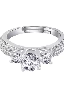 White american_diamonds Rhodium Alloy   Finger Ring