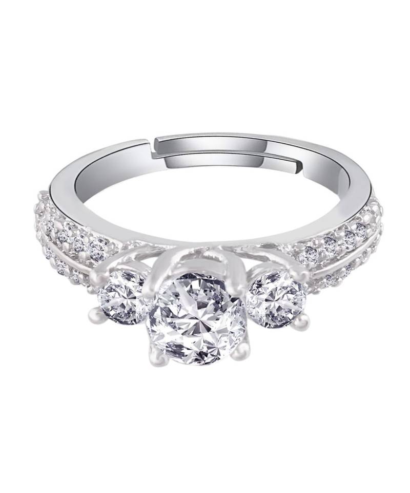 White american_diamonds Rhodium Alloy   Finger Ring