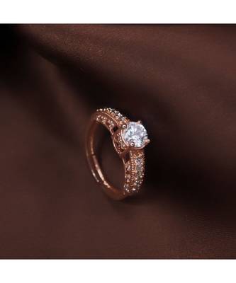Gold american_diamonds Rose Gold Alloy   Finger Ring 1