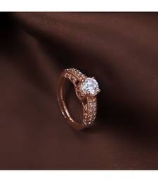 Gold american_diamonds Rose Gold Alloy   Finger Ring
