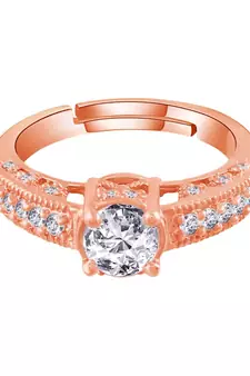 Gold american_diamonds Rose Gold Alloy   Finger Ring
